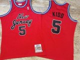 Brooklyn Nets #5 Jason Kidd red throwback nba jersey-LT