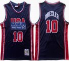 1992 United States Olympics #10 Clyde Drexler blue USA Basketball Team Jerseys