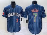 2023 World Cup Mexico #7 Julio Urias blue majestic baseball jerseys 73