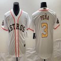 Nike Houston #3 Jeremy Pena white gold majestic baseball jerseys-BD 04