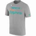 Men's Miami Dolphins Nike Heather Gray Sideline Property Of Facility T-Shirt