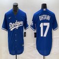 Los Angeles Dodgers #17 Shohei Ohtani Nike blue majestic baseball Jersey 01