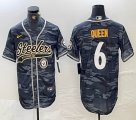 Nike Steelers #6 Queen gray camo baseball Joint name -BD 02