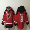 Atlanta Falcons #8 Kyle Pitts red black NFL Hooded Sweatshirt