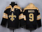 nike New Orleans Saints #9 Drew Brees black yellow nfl Hooded Sweatshirt(1)