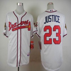 Atlanta Braves 23# David Justice white baseball Jersey