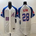 Nike Anaheim Angels #28 Matt Olson white blue Flexbase Authentic Collection Jersey-BD 01