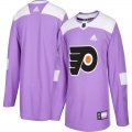 Custom Philadelphia Flyers NHL Authentic Purple Fights Cancer Practice jersey