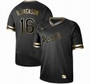 Nike Kansas City Royals #16 Bo Jackson black gold baseball jersey