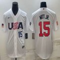 2023 World Cup #15 Bobby Witt Jr. white USA majestic baseball jerseys 01