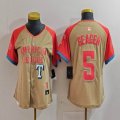 Women American League #5 Corey Seager Nike Cream 2024 MLB All-Star Game Limited Player Jersey 02