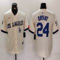 Nike Los Angeles Dodgers #24 Kobe Bryant beige fashion majestic baseball Jersey 04