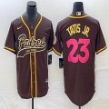 Nike San Diego Padres #23 Fernando Tatis Jr brown majestic mlb Jerseys Joint name