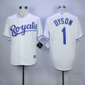 Kansas Royals #1 Jarrod Dyson white MLB baseball jerseys