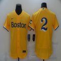 Nike Boston Red Sox #2 Bogaerts Yellow Flexbase Authentic Collection Jersey-BD