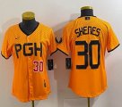 Youth Nike Pittsburgh Pirates #30 Paul Skenes yellow majestic baseball jerseys city version 02