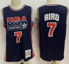 1992 United States Olympics #7 Larry Bird blue USA Basketball Team Jerseys