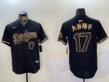 Los Angeles Dodgers #17 Shohei Ohtani Nike black gold majestic baseball Jersey -BD 04