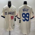 Nike Los Angeles Dodgers #99 Joe Kelly beige fashion MLB baseball Jersey 02