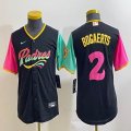 Women Nike San Diego Padres #2 Xander Bogaerts black red majestic baseball jerseys city version