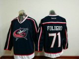 Columbus Blue Jackets #71 Nick Foligno dark blue ice hockey jersey