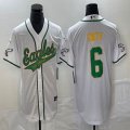 Nike Eagles #6 DeVonta Smith white baseball jerseys Joint name-BD