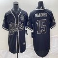 Nike Kansas City Chiefs #15 Patrick Mahomes black baseball jerseys Joint name -BD