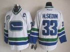 reebok NHL Vancouver Canucks #33 H.SEDIN white Jerseys(C Patch)