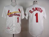 St Louis Cardinals #1 Ozzie Smith 1992 throwback white mlb baseball jersey