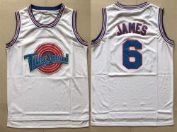 Lebron James 6 Tune Squad White Basketball Jersey