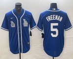 Nike Los Angeles Dodgers #5 Freddie Freeman blue MLB baseball Jersey Joint name -BD 01