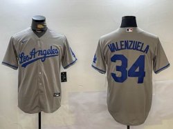 Nike Los Angeles Dodgers #34 Fernando Valenzuela gray majestic baseball Jerseys -BD