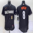 Nike Baltimore Orioles #8 Cal Ripken black Flexbase Authentic Collection Jersey big logo-BD 03