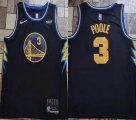 Nike Golden State Warriors #3 Jordan Poole black nba basketball jerseys 75th-XD