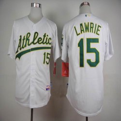 Oakland Athletics #15 Brett Lawrie white baseball jerseys