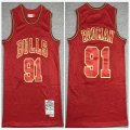 Chicago Bulls #91 Dennis Rodman red throwback Limited nba basketball jersey-XD