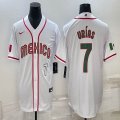 2023 World Cup Mexico #7 Julio Urias white majestic baseball jerseys 05