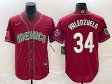 2023 World Cup Mexico #34 Fernando Valenzuela red blank majestic baseball jerseys 30