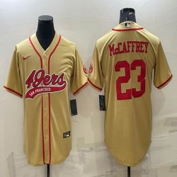 Nike San Francisco 49ers #23 Christian McCaffrey yellow baseball jerseys Joint name-BD