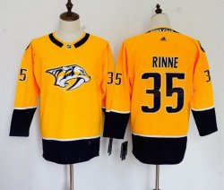 Women Adidas Nashville Predators #35 Pekka Rinne yellow hockey jersey