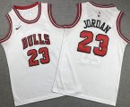 Youth Chicago #23 Michael Jordan white Nike nba basketball jerseys -XD