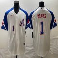 Nike Anaheim Angels #1 Ozzie Albies white blue majestic baseball city version 01