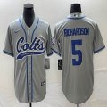 Nike Indianapolis Colts #5 Anthony Richardson gray NFL and MLB Baseball jerseys Joint name-BD