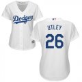 Women Los Angeles Dodgers #26 Chase Utley white majestic Baseball Jerseys