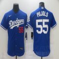 Nike Los Angeles Dodgers #55 Albert Pujols Blue Flexbase Authentic Collection Jersey-BD