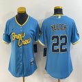 Youth Nike Milwaukee Brewers #22 Christian Yelich skyblue majestic baseball Jersey city version