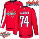 Custom Adidas Washington Capitals 74# John Carlson red hockey Champion version