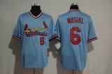 St. Louis Cardinals 6# Stan Musial Blue mlb baseball jerseys