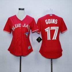 women Toronto Blue Jays #17 Ryan Goins red MLB Jerseys