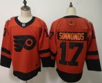 Adidas Philadelphia Flyers #17 Wayne Simmonds orange hockey jersey